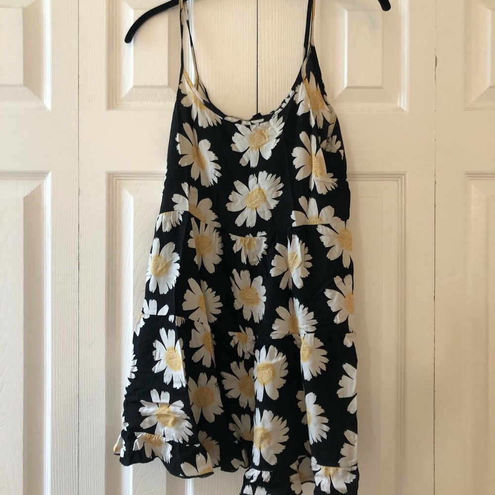 Summer dress with sunflowers, flowy casual